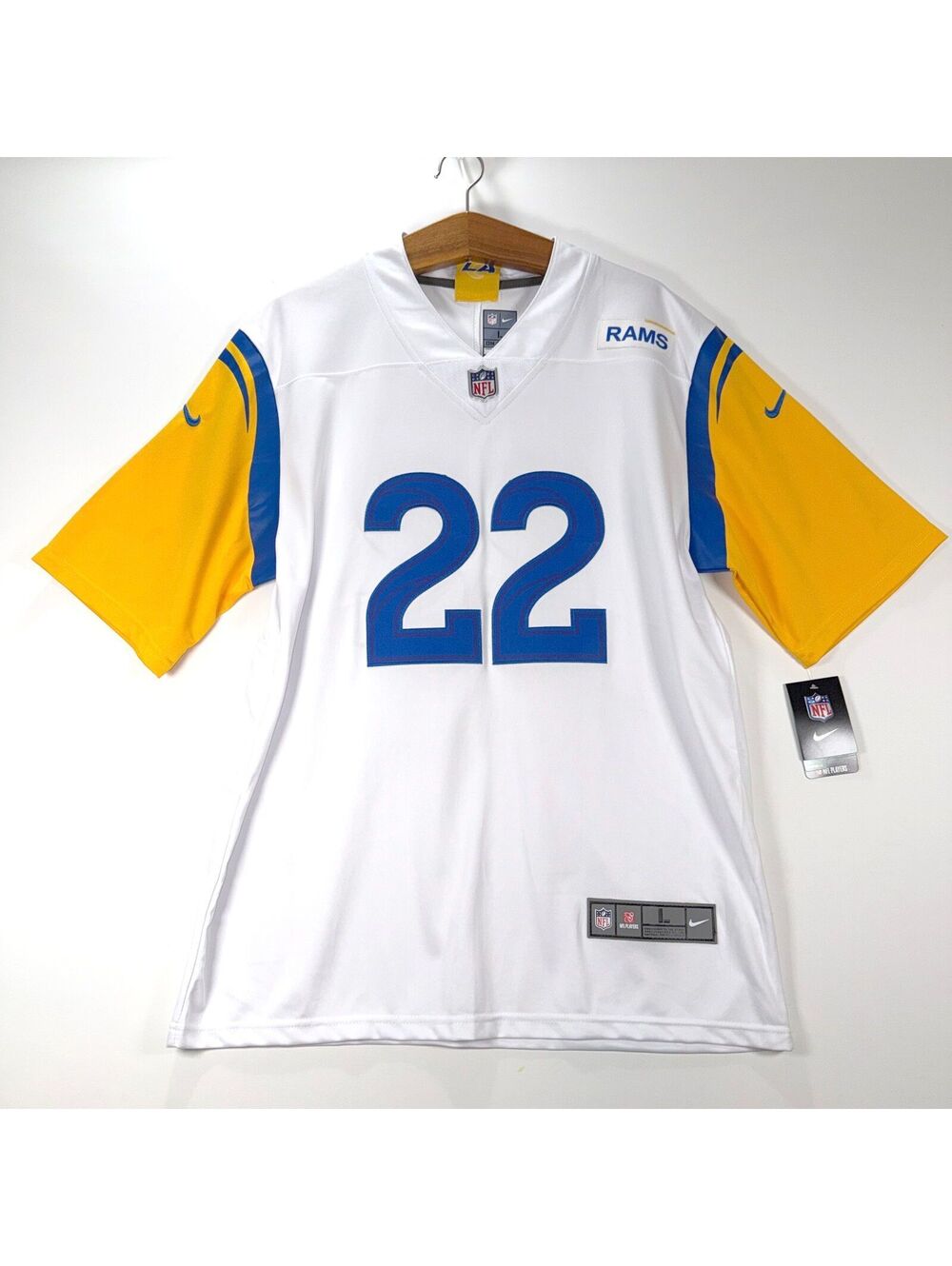 NWT Los Angeles Rams Blake Corum Nike White Game Jersey - L